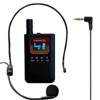 Showtime Transmitter with headset microphone on a white background