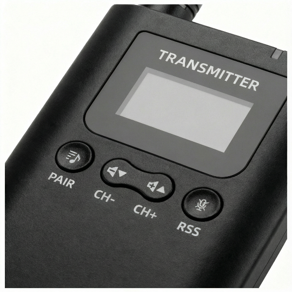 HorsewhispererPRO transmitter device with control buttons and display on a white background